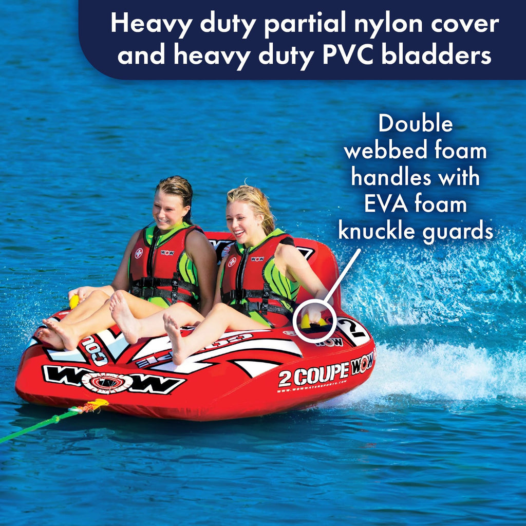Wow Sports World Of Watersports Coupe Cockpit 1 Or 2 Person Inflatable Towable Cockpit Tube For Boating, 15-1030