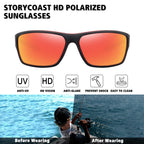 Storycoast Polarized Sports Sunglasses For Men Women Unbreakable Frame Cycling Fishing Driving 3Pack-Red+Blue+Green
