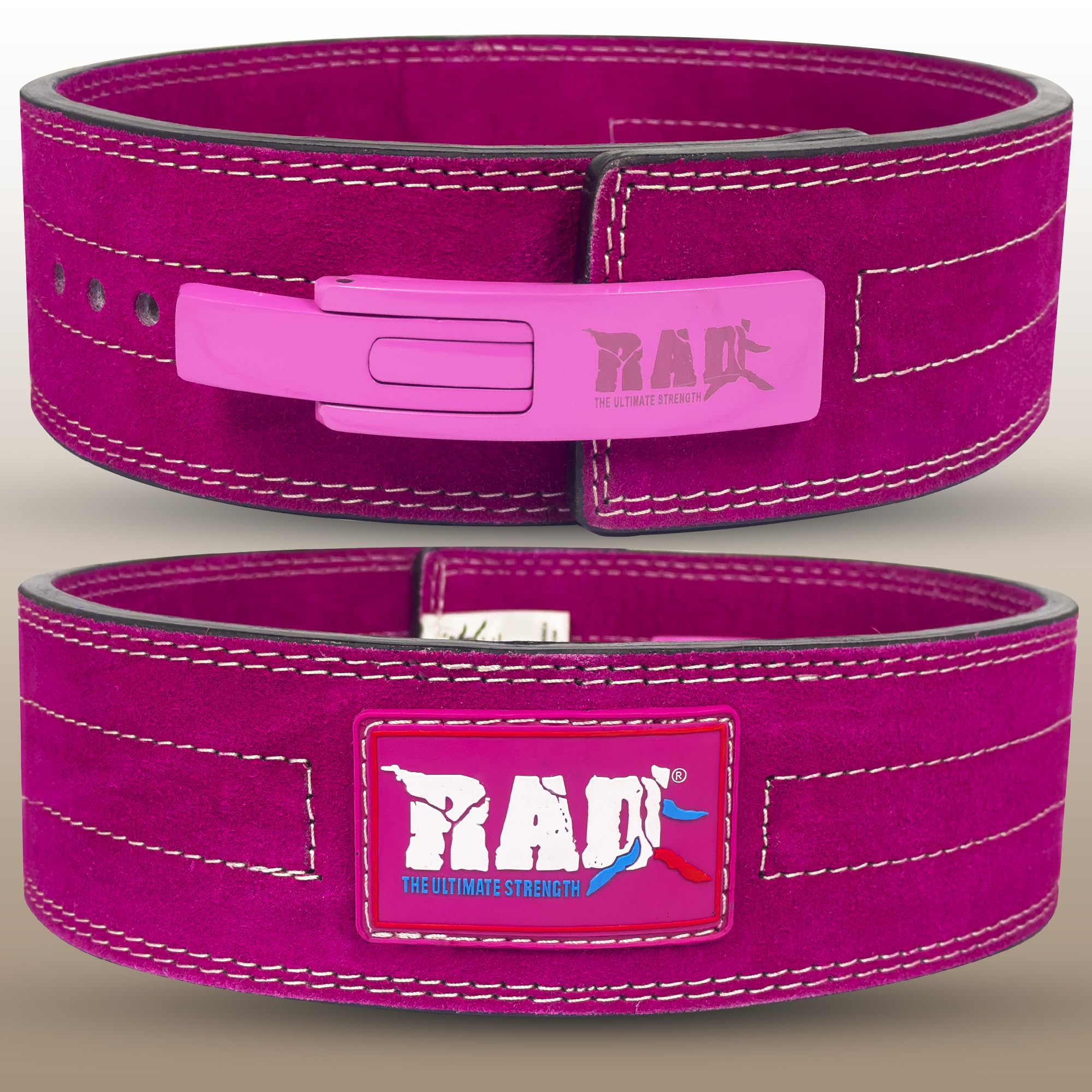 Rad Weight Lifting Belts Powerlifting And Weightlifting Belt With Lever Buckle, 10Mm (Pink, Xl)