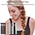 79Style 125Pcs Neutral Hair Ties For Women Elastic Ribbon Hair Ties Knotted Ponytail Holders No Breakage Cotton Fabric Hair Band