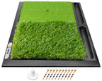Jaya Golf Hitting Mat With Ball Tray, Heavy Rubber Base, Fairway & Rough Turf Golf Training Mat, Golf Tees And Rubber Tee Holder