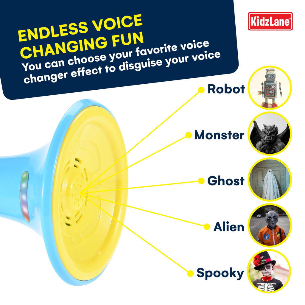 Kidzlane Voice Changer For Kids  Kids Megaphone For Kids Function, Led Lights, And 5 Different Sound Effects  Kids Voice Changer