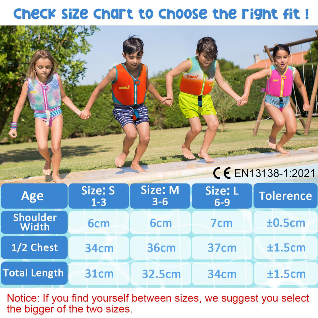 Oshyle Children'S Girls Boys Swimming Vest For Toddlers With Adjustable Safety Straps Age 1-9 (Whales, M(3-6))