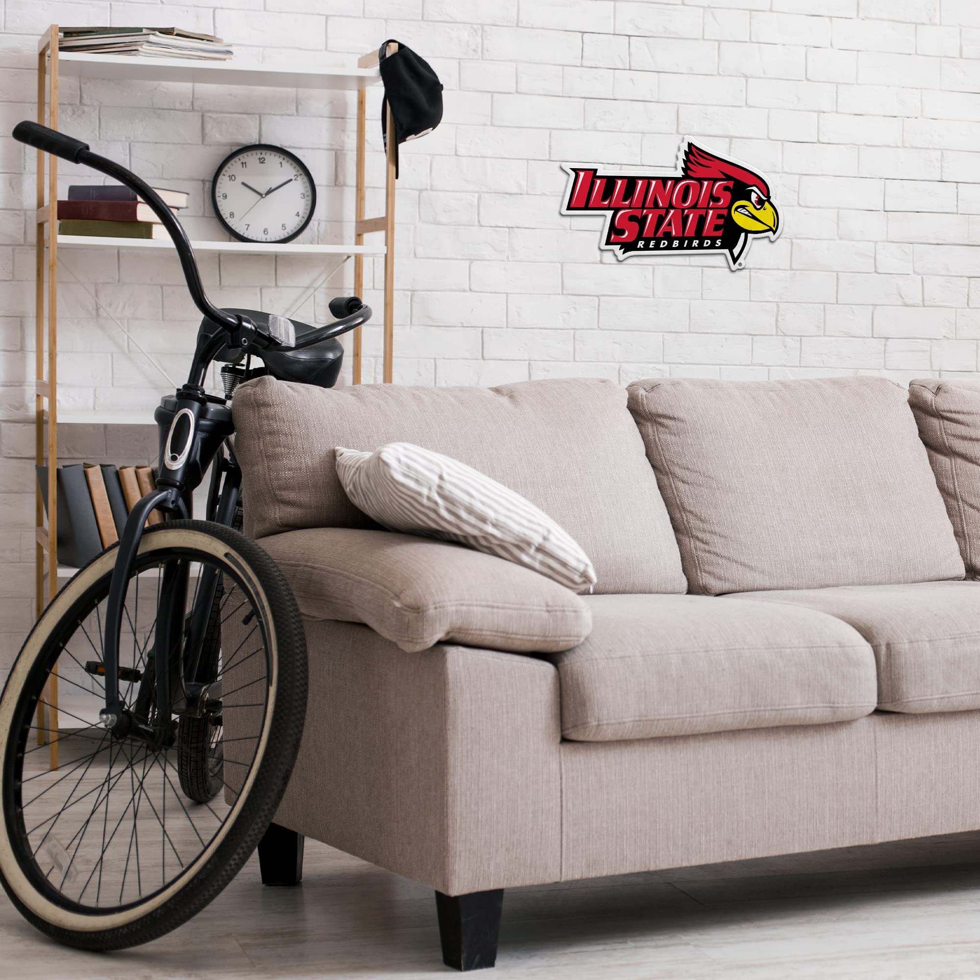 Rico Industries Ncaa Illinois State Redbirds State Shape Shape Cut Pennant - Home And Living Room D  Cor - Soft Felt Ez To Hang,