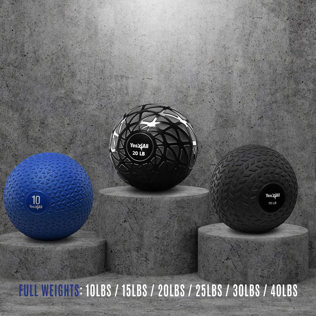 Yes4All Fitness Slam Medicine Ball 20Lbs For Exercise, Strength, Power Workout  Workout Ball  Weighted Ball  Exercise Ball  Dyna