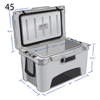 Frosted Frog White 45 Quart Ice Chest Heavy Duty High Performance Roto-Molded Commercial Grade Insulated Cooler