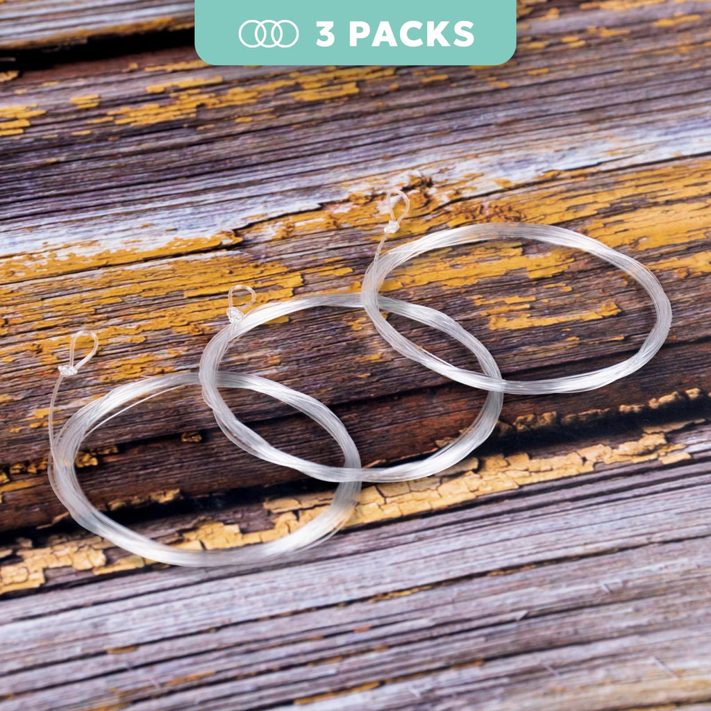 Sf Pre-Tied Loop Heavy Butt Fly Fishing Bass Tapered Leader High Knot Strength Clear Nylon For Bass/Large Flies 3 Packs 9Ft 12Lb