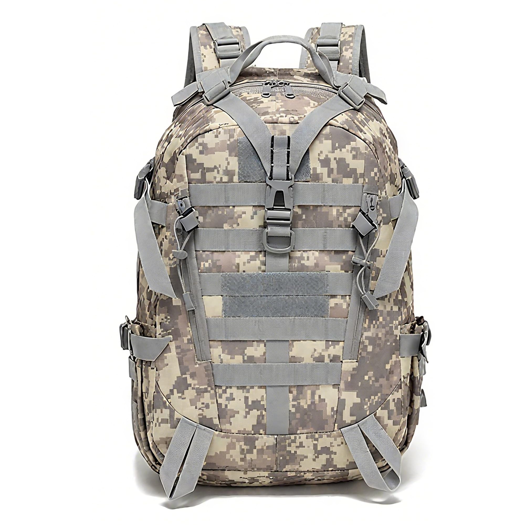 aiGear Tactical Backpack for Men, 45L Military Backpack, 3-Day Bug Out Bag for Camping Hiking Hunting with Molle System Army Day