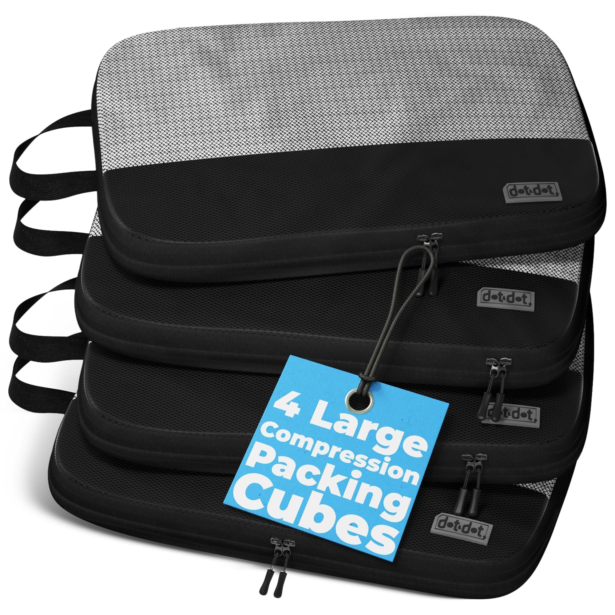 4Pc Compressible Packing Cubes For Travel  Large Size Travel Packing Cubes For Suitcases  Lightweight Luggage Organizer Bags