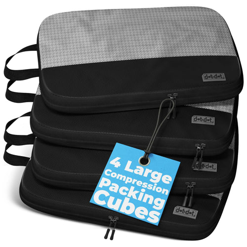 4Pc Compressible Packing Cubes For Travel  Large Size Travel Packing Cubes For Suitcases  Lightweight Luggage Organizer Bags