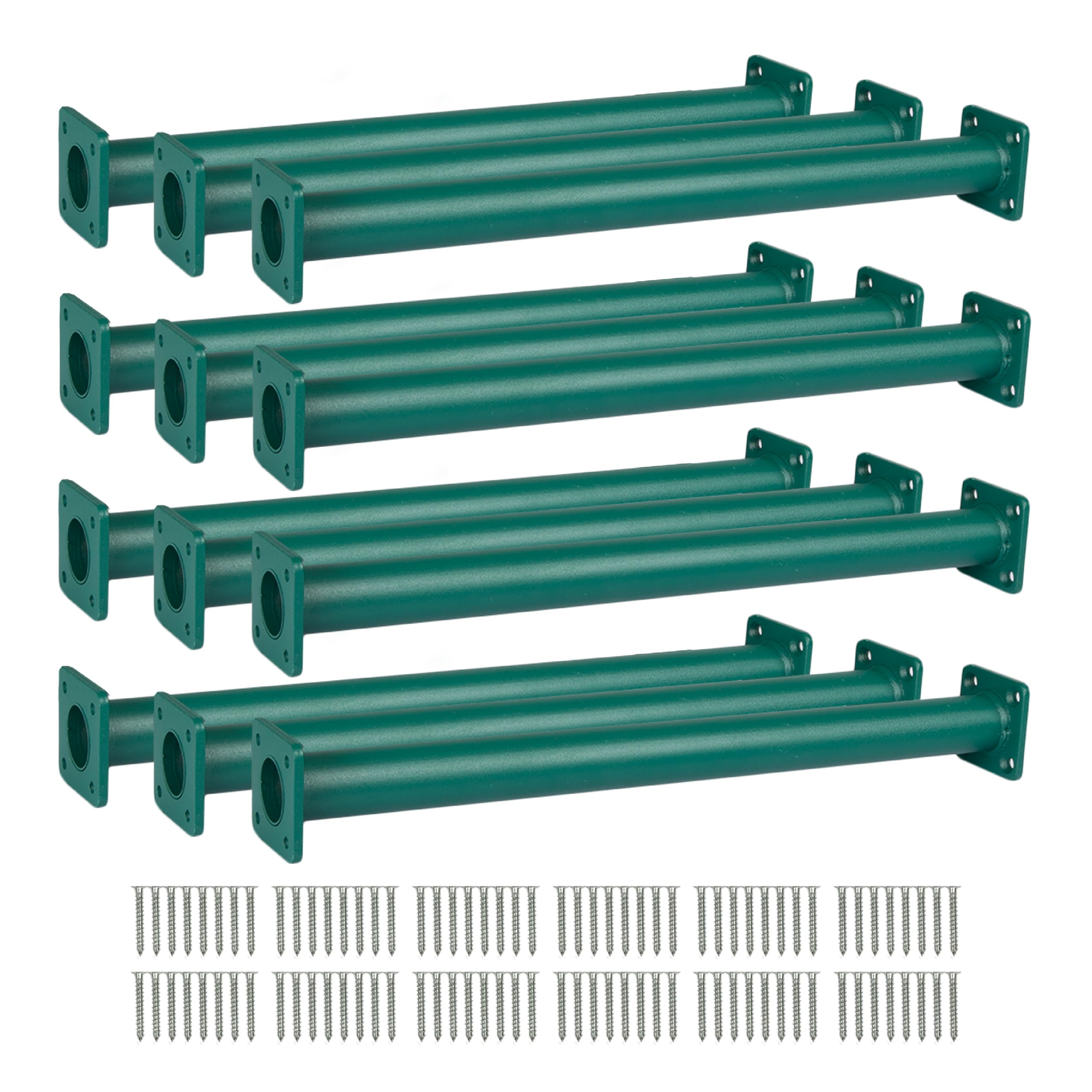Barcaloo Swing Set Hardware 12 Pack Set Outdoor Monkey Bars for Backyard -16.5 inch Green Powder Coated Monkey Bar for Kids Indo