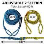 Swonder 2-Section Tow Ropes For Tubing, 1-2 Rider 60Ft Ropes For Towable Tubes