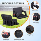 Nova Microdermabrasion 20.5''/25'' Wide Stadium Seat For Bleachers W/Back Support Padded Cushion Portable Reclining Bleacher Sea