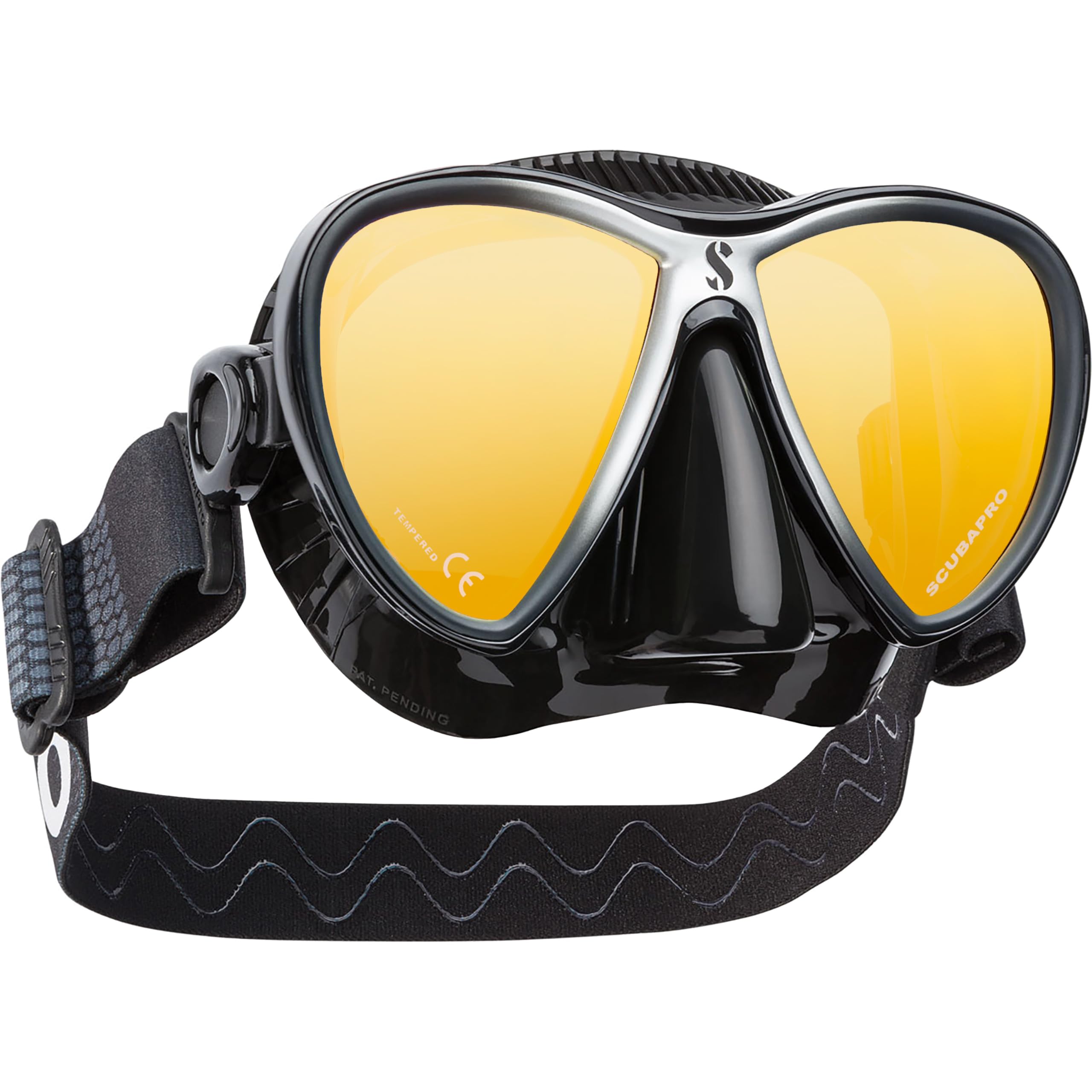 Scubapro Synergy Twin Mask with Comfort Strap - Black/Silver - Black Silicone - Mirrored Lens