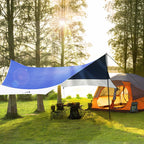 Forceatt 12X14Ft Waterproof Anti-Uv Camping Tarp With 2 Poles (Upf50+), Lightweight Sun Shelter For Car, Tent, Hammock In Hiking