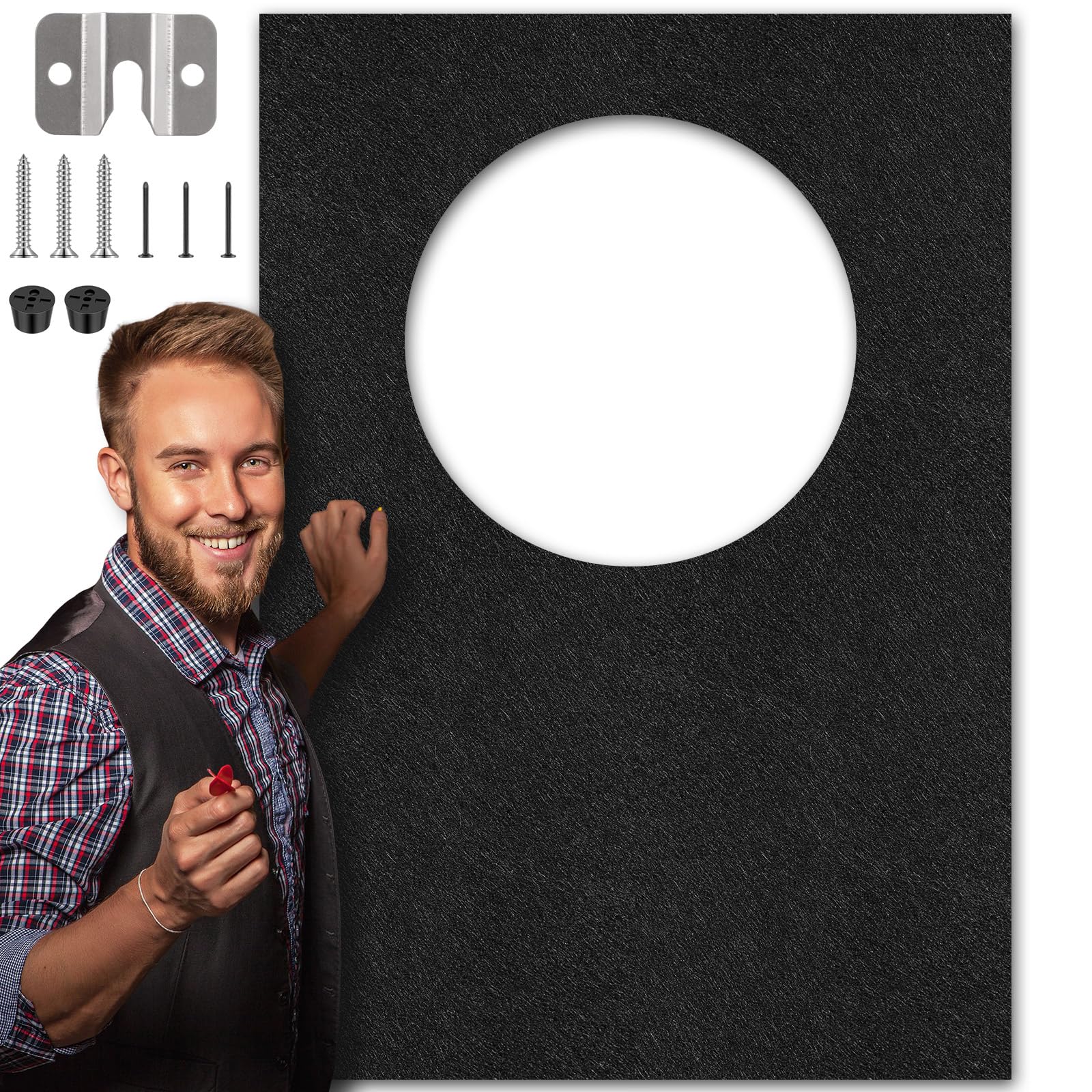 Mindsoft Extra Large Dart Board Wall Protectors Dart Board Backing Felt Tiles Extended Length Dartboard Surround Cork Alternativ
