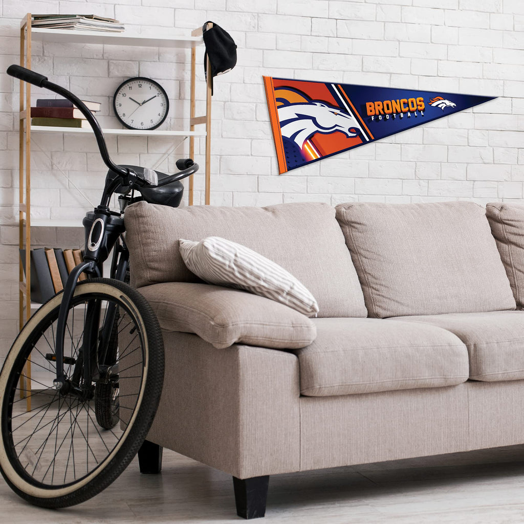 Rico Industries Nfl Football Denver Broncos Primary 12'' X 30'' Felt Wall D  Cor Pennant - Great For Home/Bed Room/Man Cave D  C