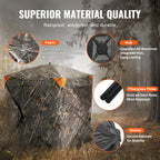 Vevor Hunting Blind, 270 See Through Ground Blind, 1-2 Person Pop Up Deer Blind For Hunting With Carrying Bag, Portable Resilien