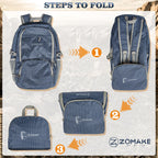 ZOMAKE Lightweight Packable Backpack 30L, Foldable Hiking Backpacks Water Resistant Compact Folding Daypack for Travel(Plaid Roy