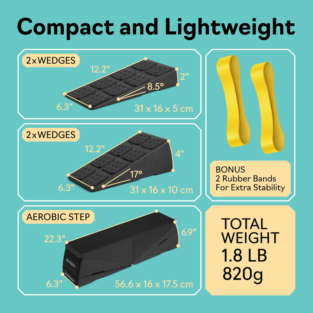 Squat Wedge - Squat Wedge Block 960 LBS Capacity - Slant Board for Calf Stretching with 5 Adjustable Angles - Calf Stretcher Sla