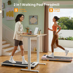 Hitgo Under Desk Treadmill - 2 In 1 Walking & Jogging Pad, Portable With Remote Control & App, 2.5Hp Compact Walking Pad For Hom