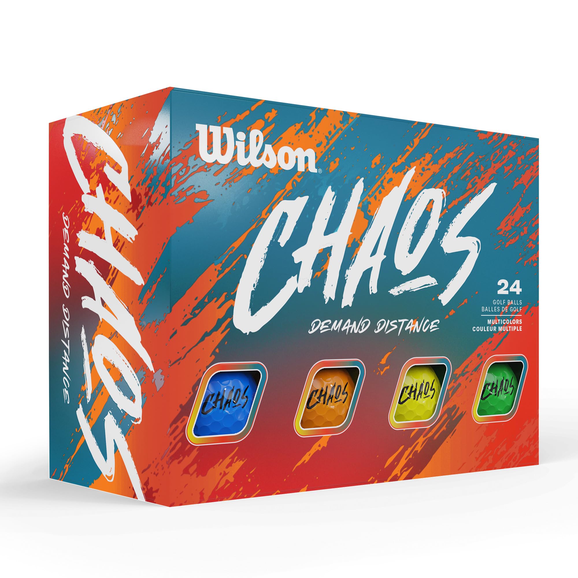 Wilson 2024 Chaos Golf Balls - 24 Balls, Multicolors