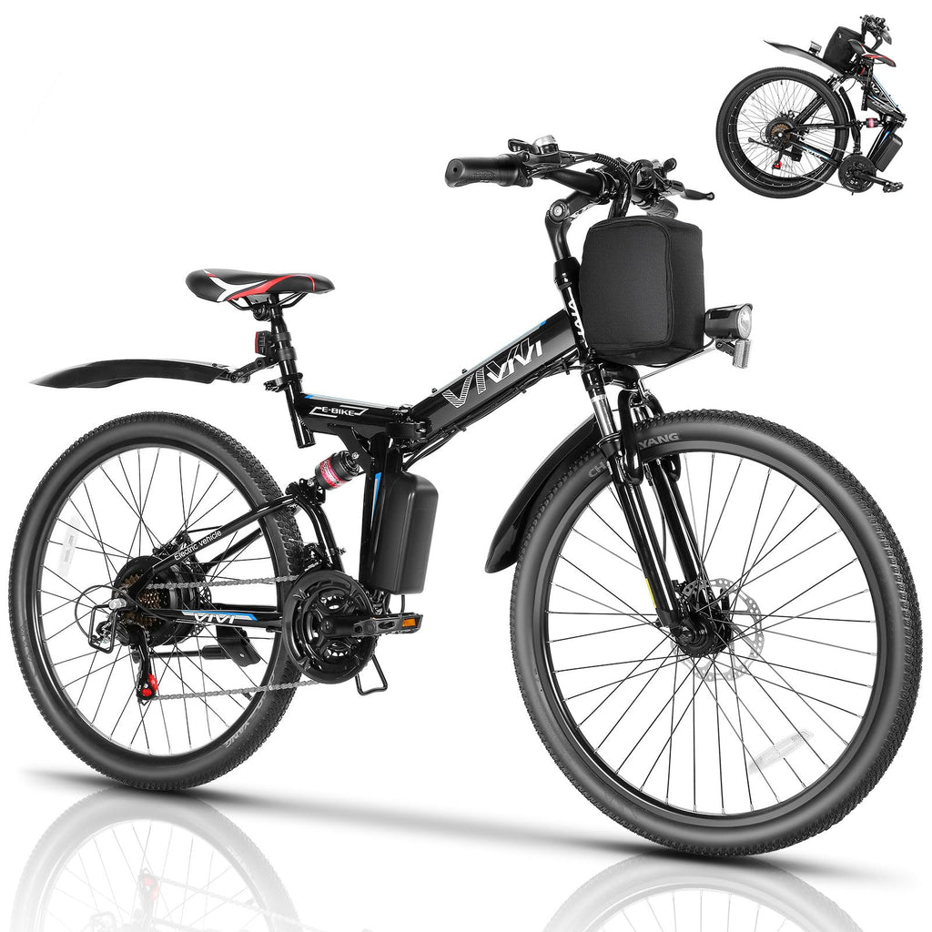 Vivi M026Tgb Electric Bike 26'' Electric Bike For Adults, Folding Electric Mountain Bike With 500W Motor, 48V Removable Lithium-