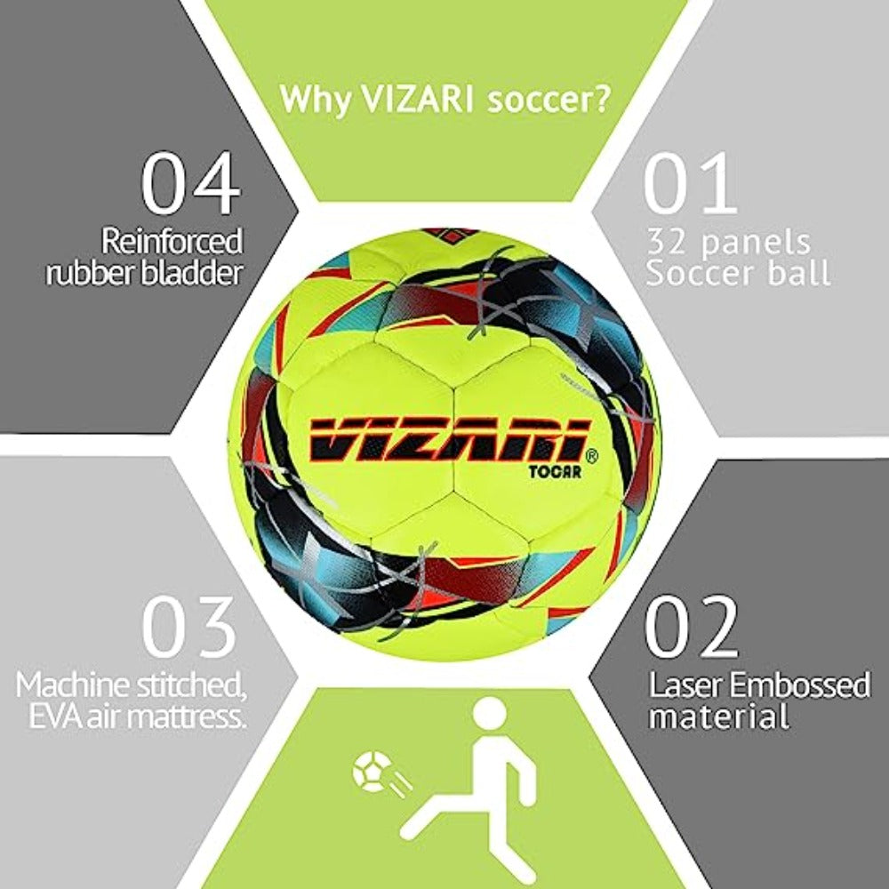 Vizari Tocar Premium Hand Stitched Soccer Ball – Pupa Yellow