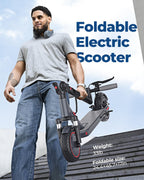 Electric Scooter, 350W Motor, Dual Suspension Kick Scooter, 23 Miles Long Range & 19 MPH & 8.5 Solid Tires, Foldable E Scooter w