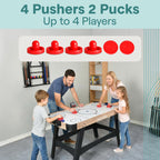 SereneLife 58 Air Hockey Game Table, w/ Built-in Score Tracker & Puck Dispenser, Digital LED Scoreboard & Accessories