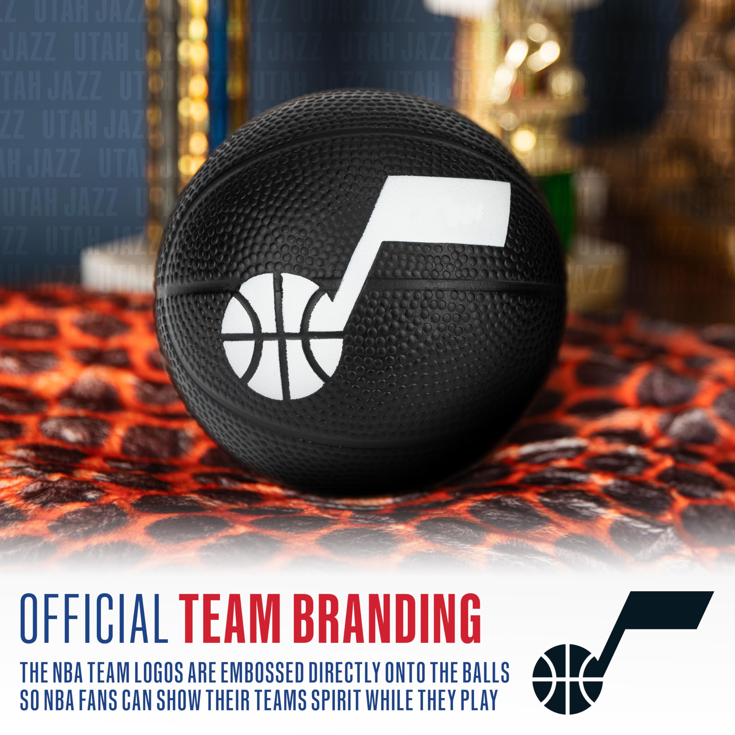 Franklin Sports Nba Utah Jazz Mini Foam Basketball - Kids 5.5'' Inch Toy Basketball For Over The Door + Mini Indoor Hoops - Nba