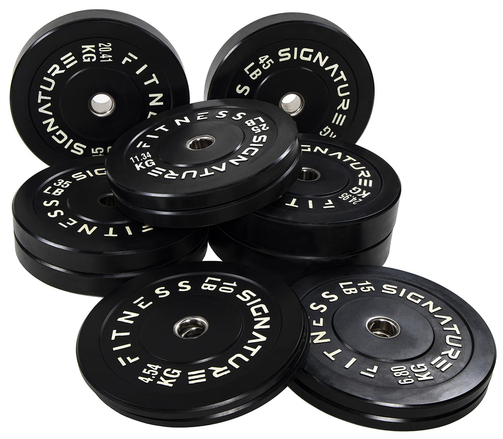 Fitvids 2'' Olympic Bumper Plate Weight Plates With Steel Hub, 55Lb, Pair