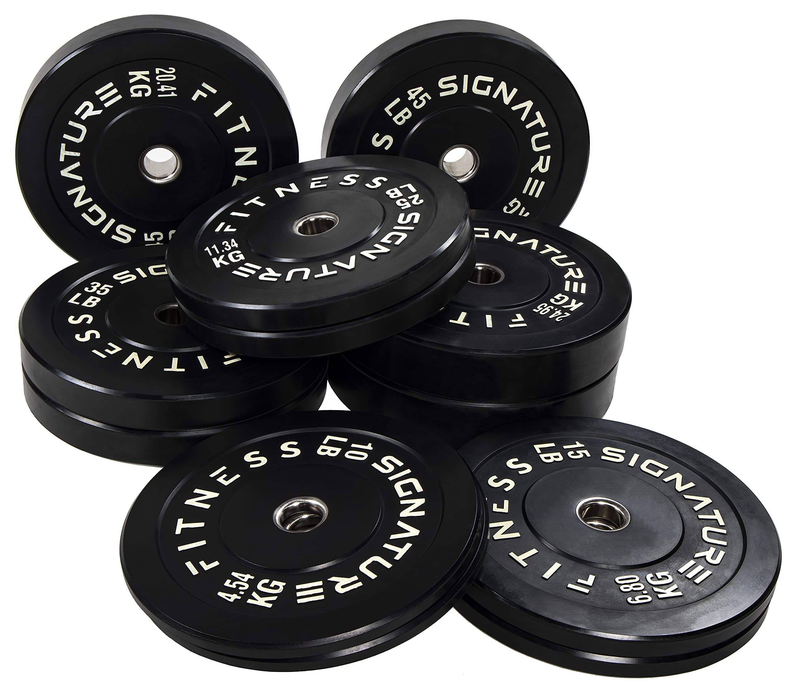 Fitvids 2'' Olympic Bumper Plate Weight Plates With Steel Hub, 55Lb, Pair