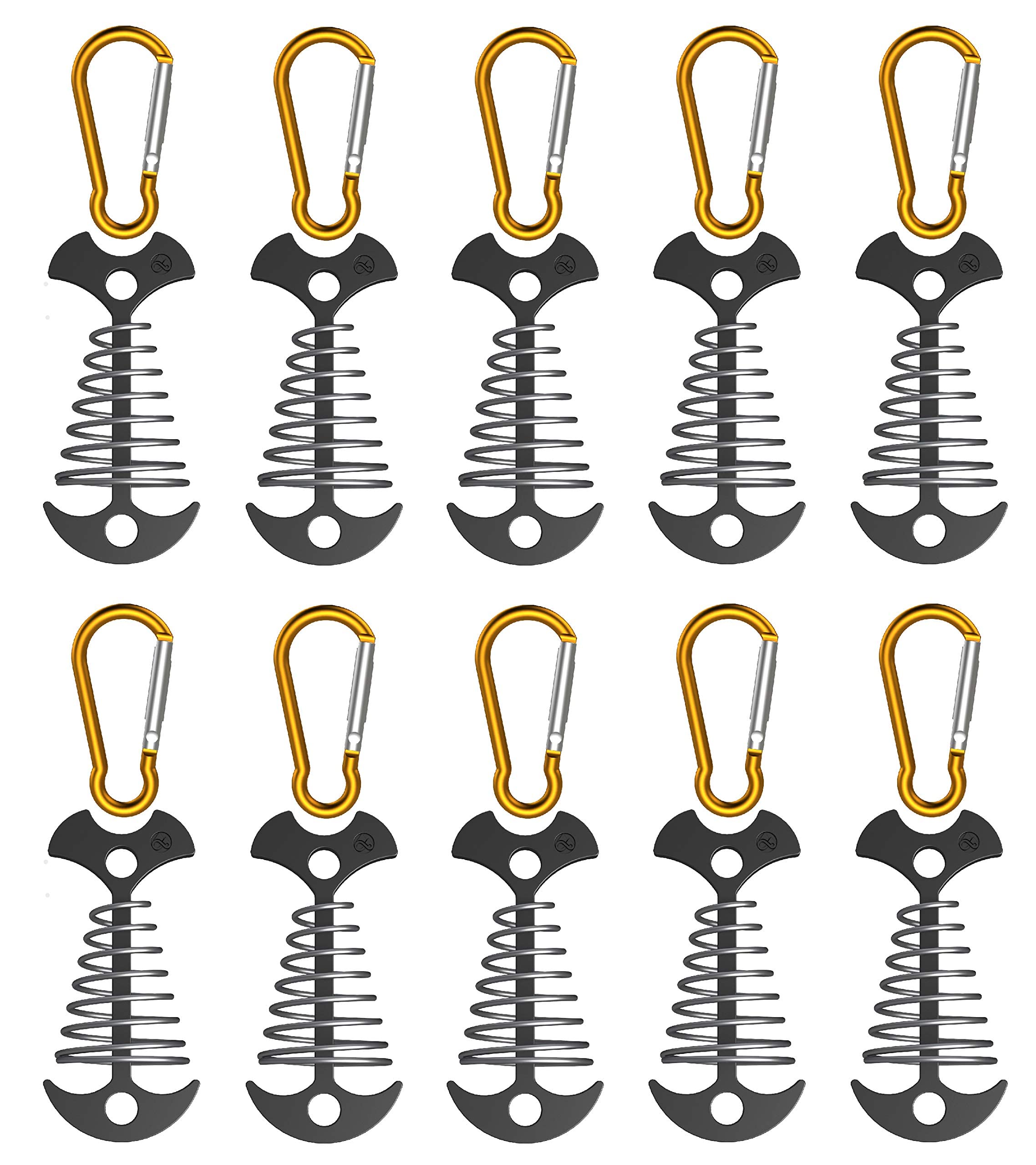 Tent Rope Tightener With Clips - Aluminum Deck Tie Down  Cord Adjuster Tensioners  Tents Tensioner Outdoor Camping Accessoriness