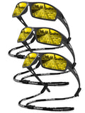 QALLY Night Vision Glasses, Night Driving Glasses for Men Women HD Lens, Wrap Around Sunglasses with UV400 Protection