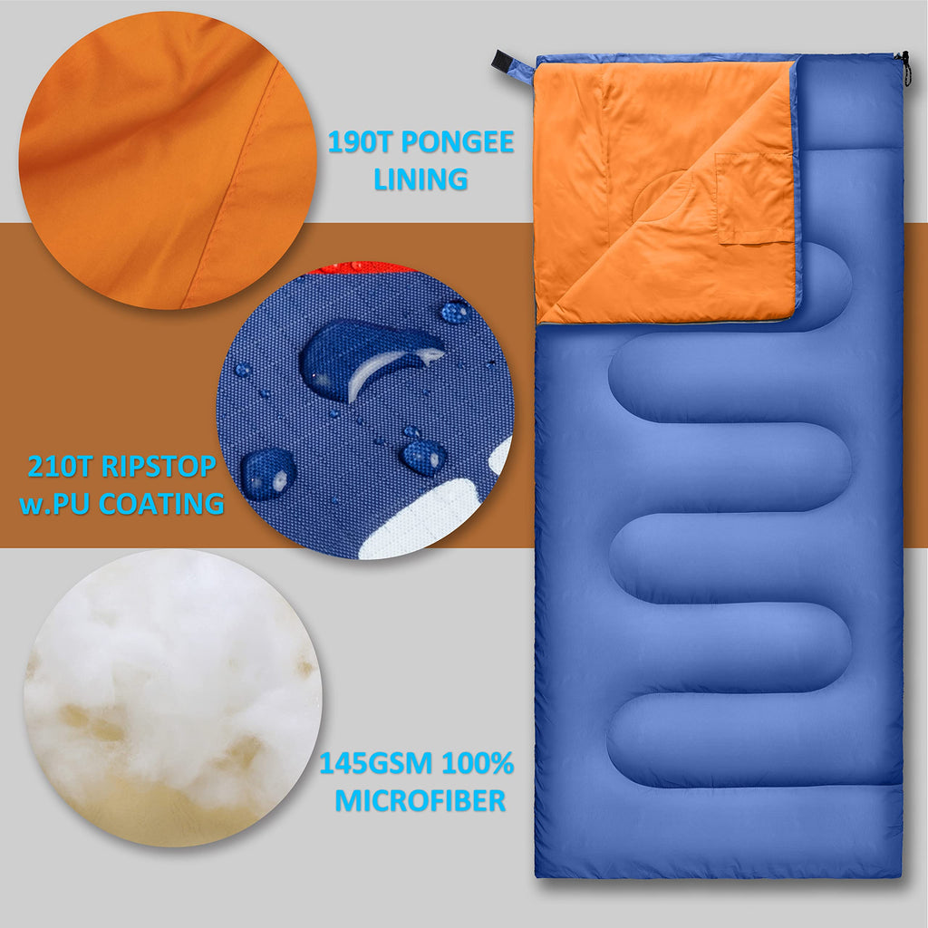 Rioyalo Backpacking Sleeping Bag For Adults Youth - Compact Lightweight Waterproof - 3 Season Cool/Warm Weather - Summer Spring