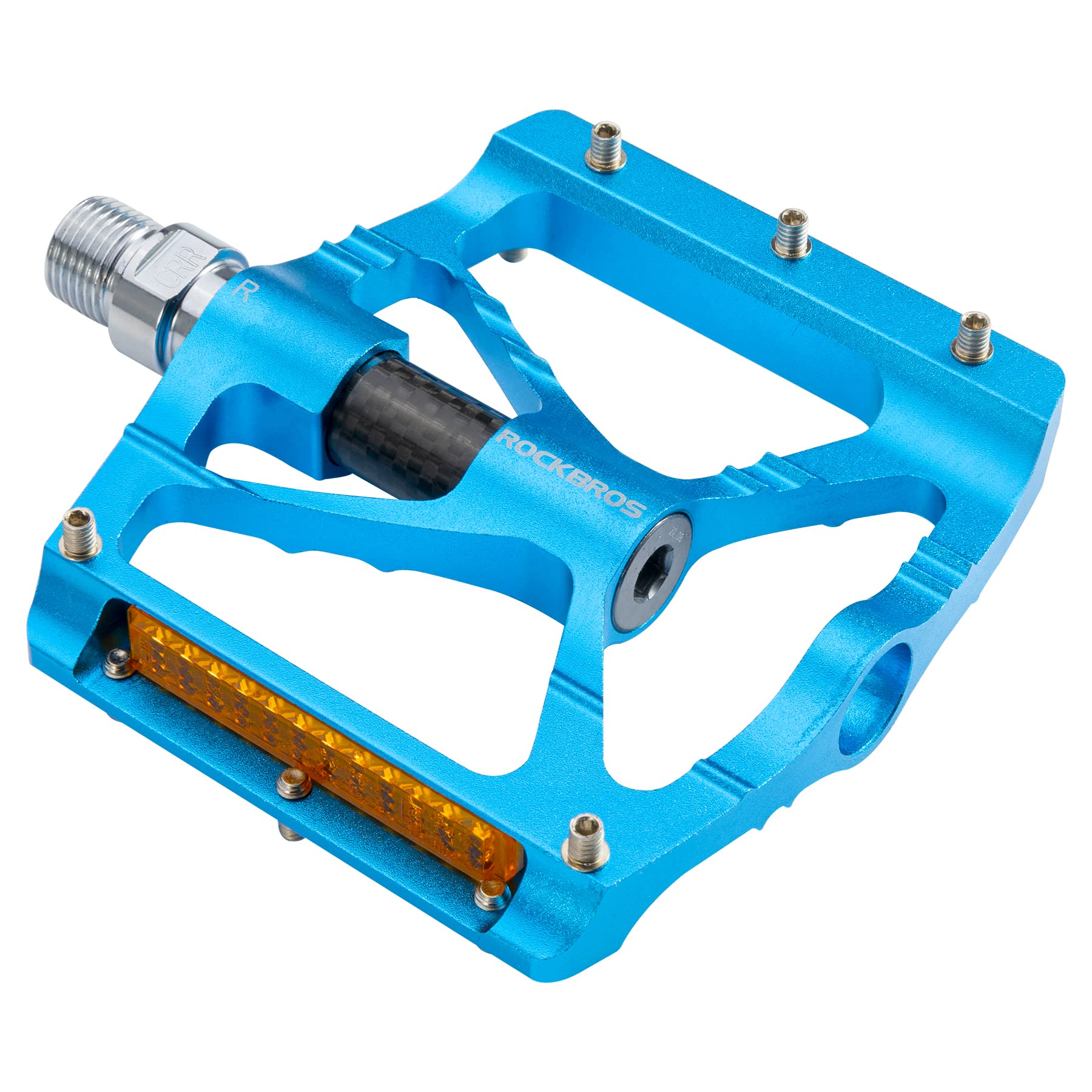 ROCKBROS MTB Pedals Mountain Bike Pedals with Reflector Non-Slip Lightweight Aluminum Alloy Platform Bicycle Pedals 9/16 for BMX