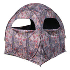 Hme Spring Steel Unisex Portable 2 Person Pop Up Jm Camo Bow Shooting Deer Hunting Hub Ground Blind With Full-Width Windows & Si