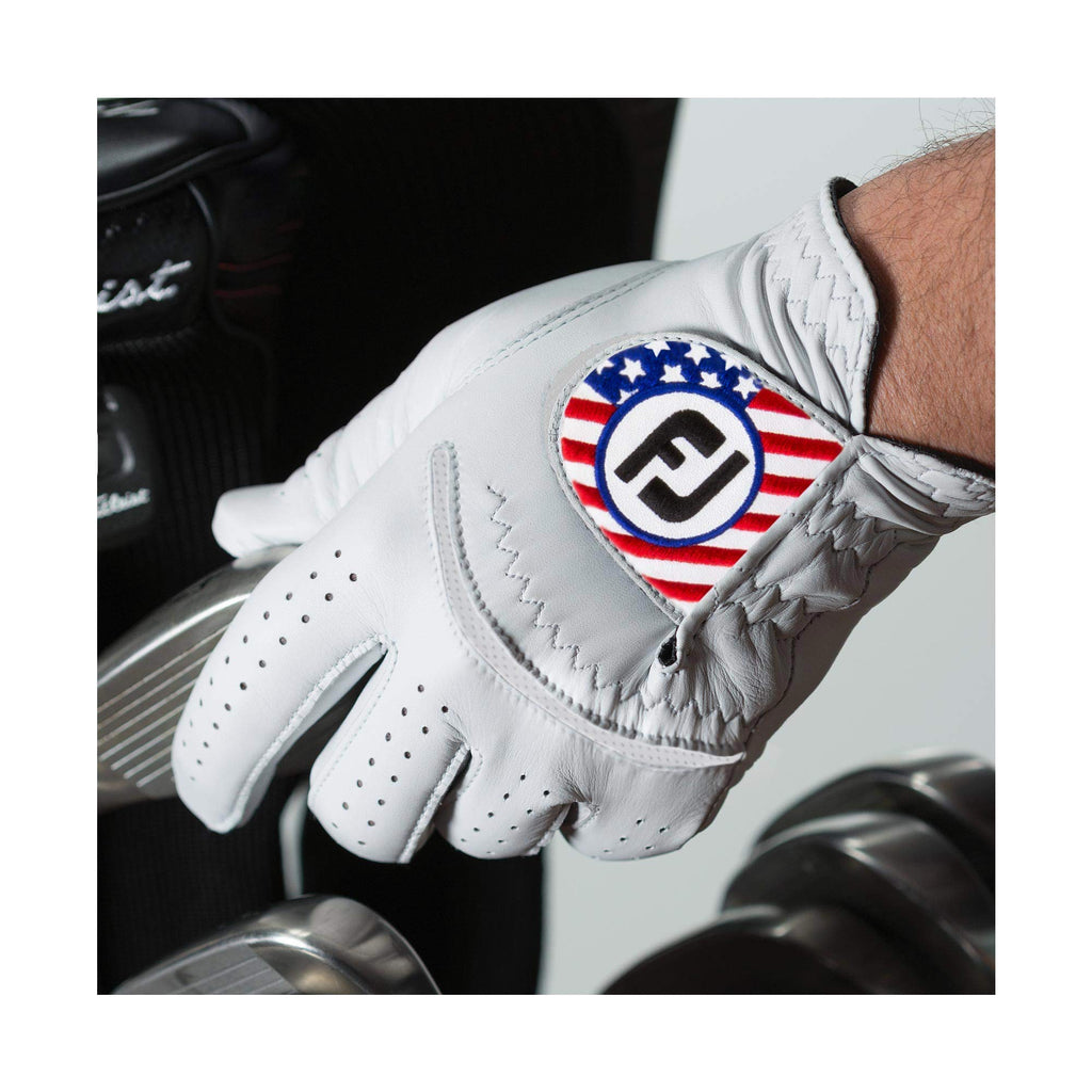 Footjoy Stasof Flag Gloves, Pearl, Xx-Large, Worn On Left Hand