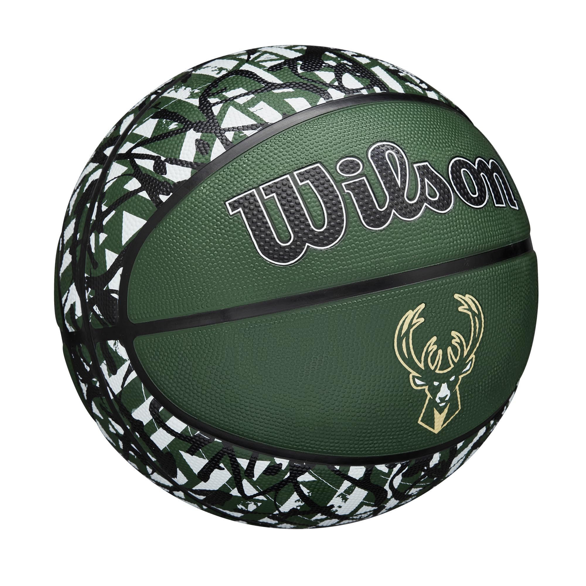 Wilson Nba Team Graffiti Basketball - Milwaukee Bucks, Size 7-29.5''