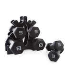 Cap Barbell Neoprene Dumbbell Set With Rack, 32 Pounds,Black