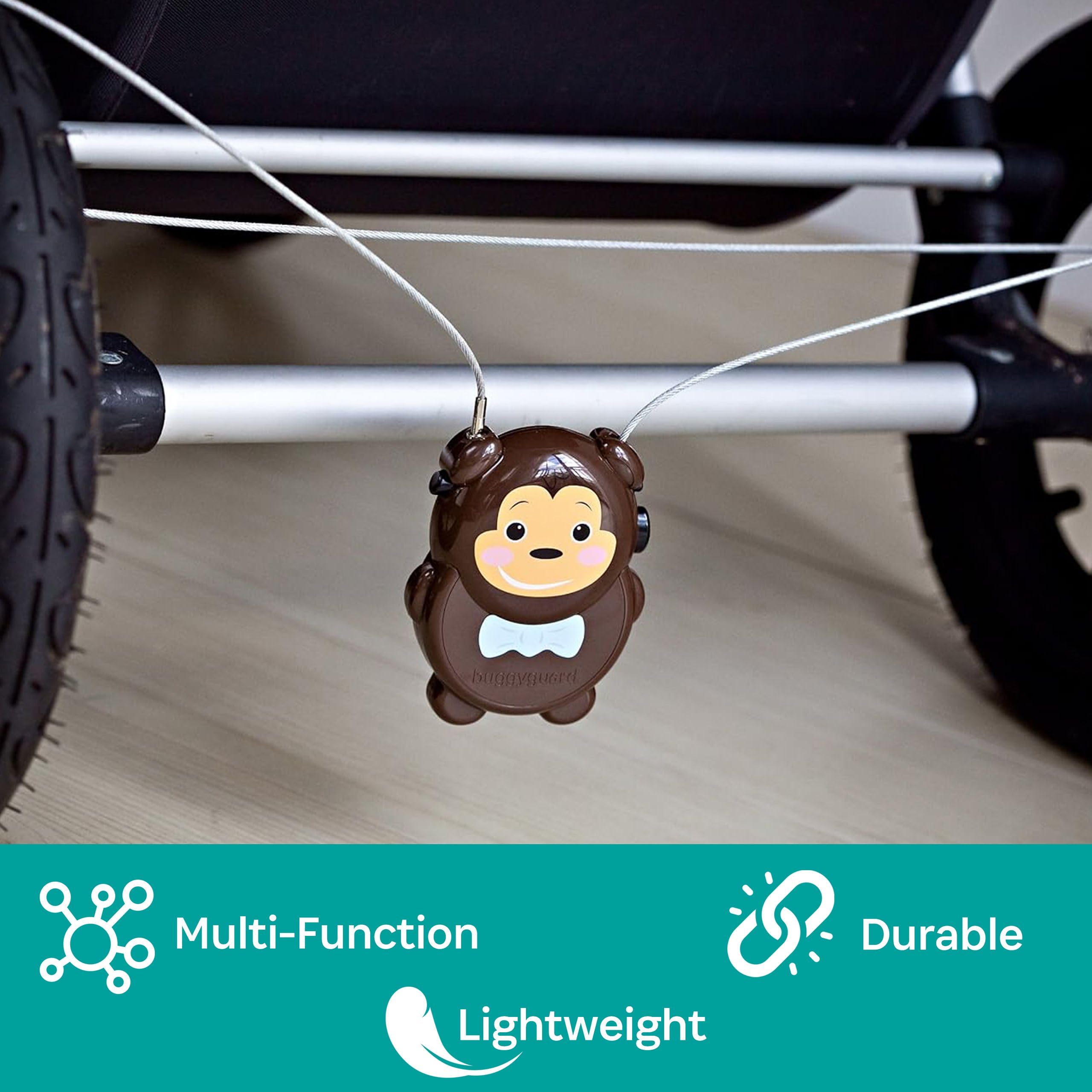 Buggygear Stroller Lock - Anti-Theft Retractable Combination Chain Cable Locks, Thin, Lightweight Safety Padlock For Essentials