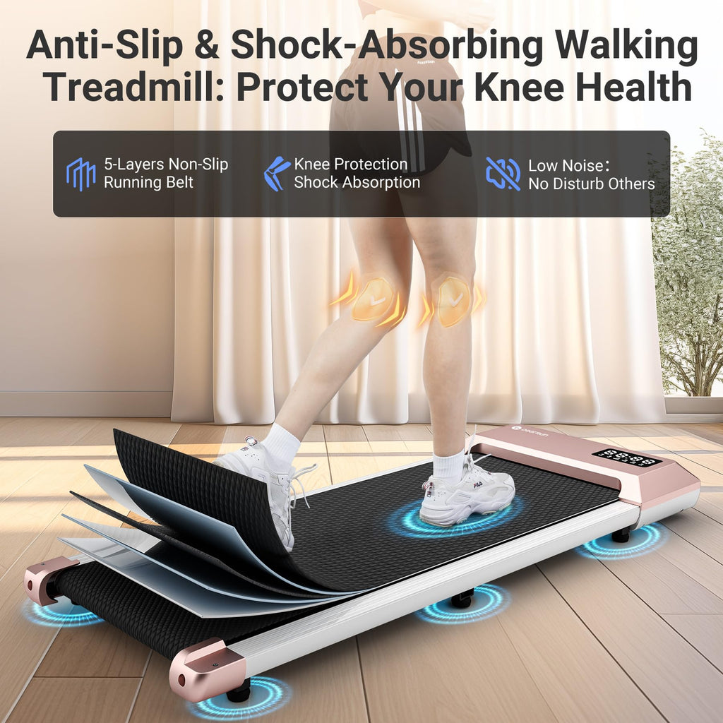 Walking Pad Treadmill - Deerrun Smart Under Desk Treadmill With Remote Control, 2 In 1 Portable Treadmills For Small Spaces, Ult