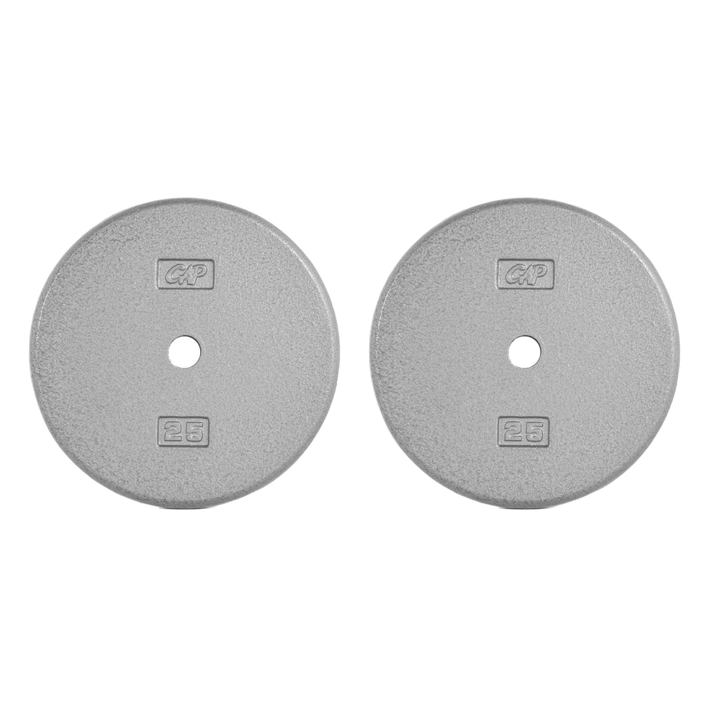 CAP Barbell Cast Iron Standard 1-Inch Weight Plate Set - Barbell Weights for Home Gym, Strength Training, and Weightlifting, 25 