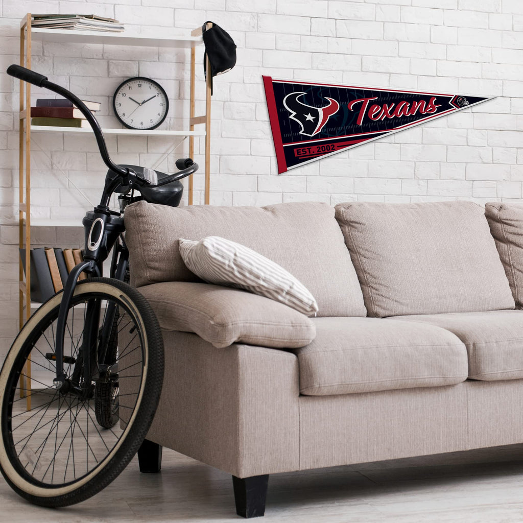 Rico Industries Nfl Football Houston Texans Classic 12'' X 30'' Felt Wall D  Cor Pennant - Great For Home/Bed Room/Man Cave D  C