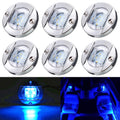 6 Pcs Marine Boat LED Cabin Deck Courtesy Light Stern Transom Lights 12V Blue for Boating Kayak Yacht, Dinghy, Sailboat, Pontoon