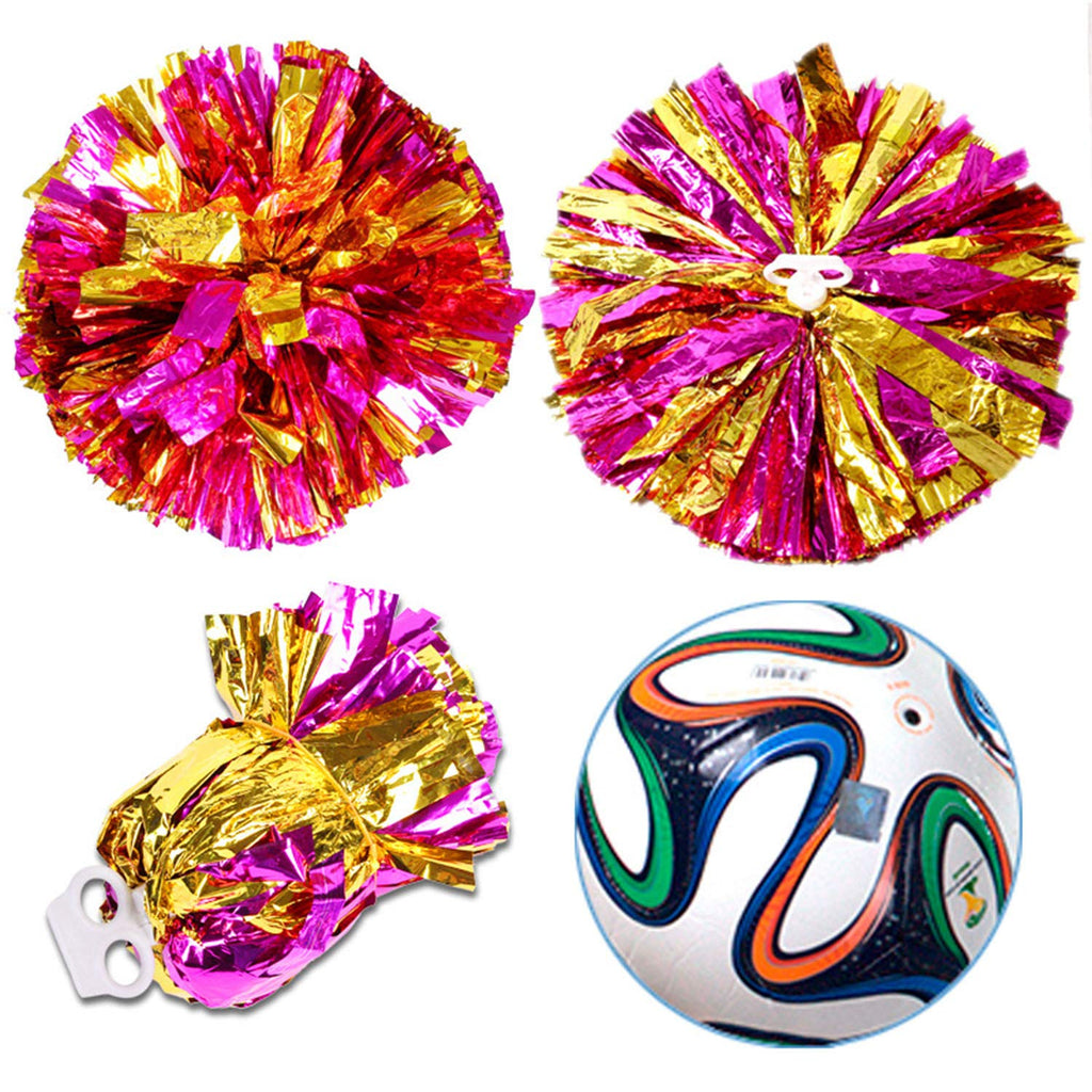 Hlonon 4 Pack Cheerleader Pom Poms Sports Dance Cheer Plastic Pom Poms Cheerleading For Sports Team Spirit Cheering (Blue White)