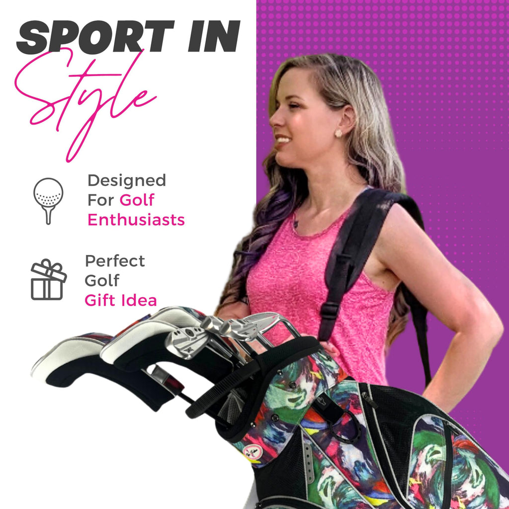 Womens Designer Golf Club Covers 4 Pack - Taboo Fashions Numbered Head Covers For Driver Woods & Hybrid - Weather/Moisture Resis