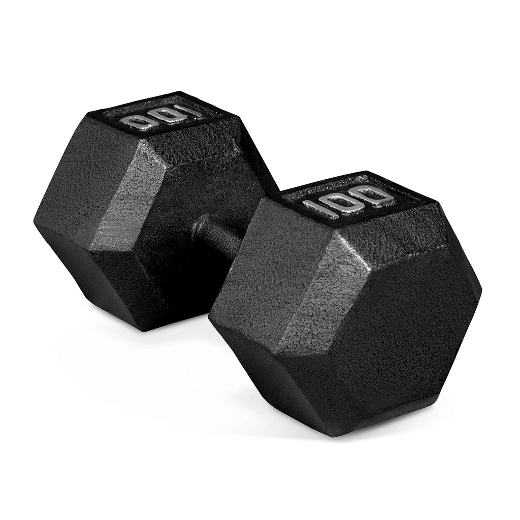 CAP Barbell Cast Iron Hex Dumbbell, Black, Single, 100 lb