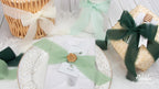 Ribbli Forest Green Chiffon Ribbon 1-12 Inch X 20 Yard Handmade Fringe Chiffon Silk Ribbon,Black Ribbon For Wedding Invitations,